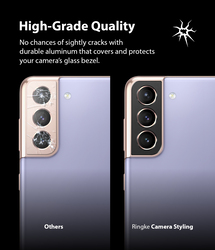 Ringke Camera Styling Compatible with Samsung Galaxy S21 Camera Lens Protector Aluminum Frame Tough Styling Bezel  Designed Lens Protector for Galaxy S21  - Black